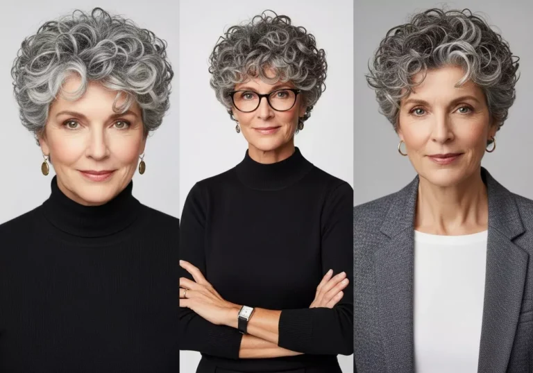 Gorgeous Short Curly Gray Hair Over 50 Inspiration