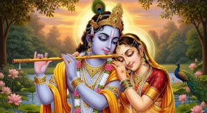 Radha Krishna Wallpaper Showing Eternal Love and Divine Spiritual Connection