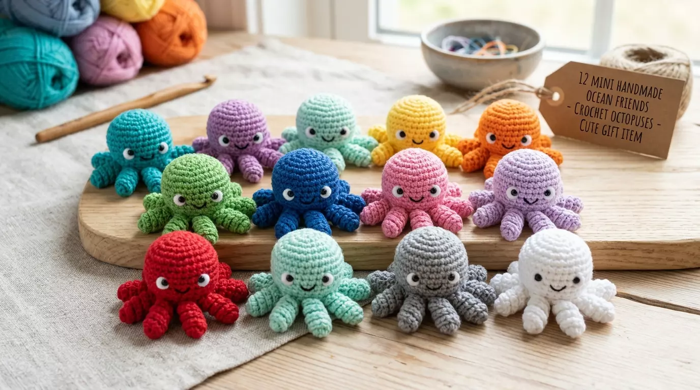 35 Handmade Mini Crochet Octopus Ocean Animal Cute Gift Item