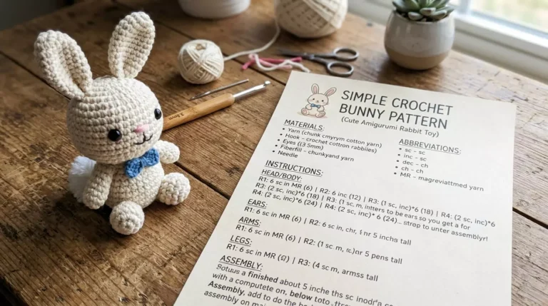 Simple Crochet Bunny Pattern for Cute Amigurumi Rabbit Toy