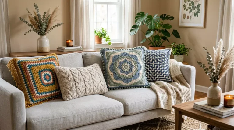 Beautiful Crochet Pillow Ideas to Enhance Your Living Room Look