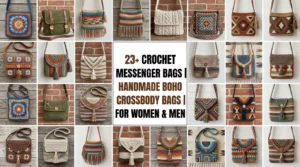23+ Crochet Messenger Bag for Women and Men – Handmade Boho Crossbody Bag 