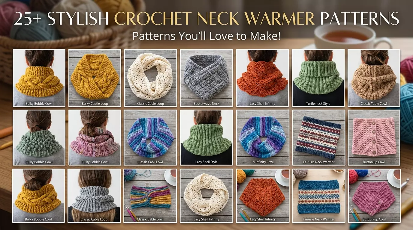 25+ Stylish Crochet Neck Warmer Patterns You’ll Love to Make