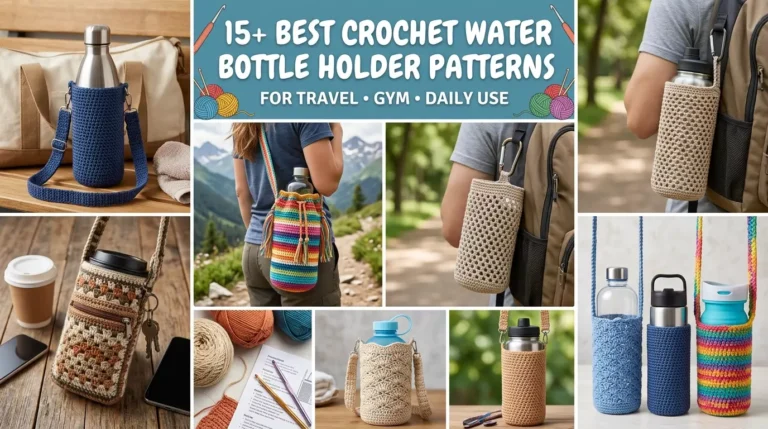 15+ Best Crochet Water Bottle Holder Patterns for Travel Gym Daily Use