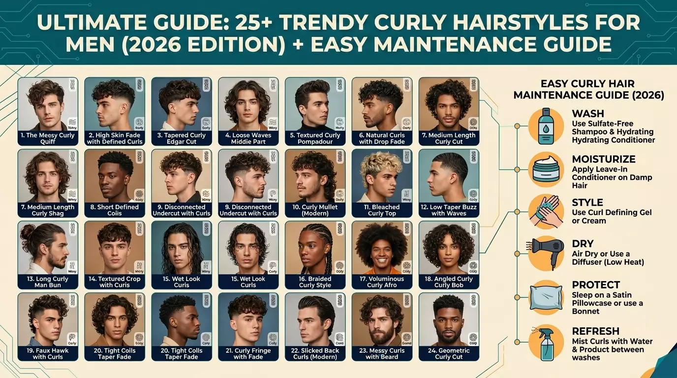 25+ Trendy Curly Hairstyles for Men in 2026 + Easy Maintenance Guide