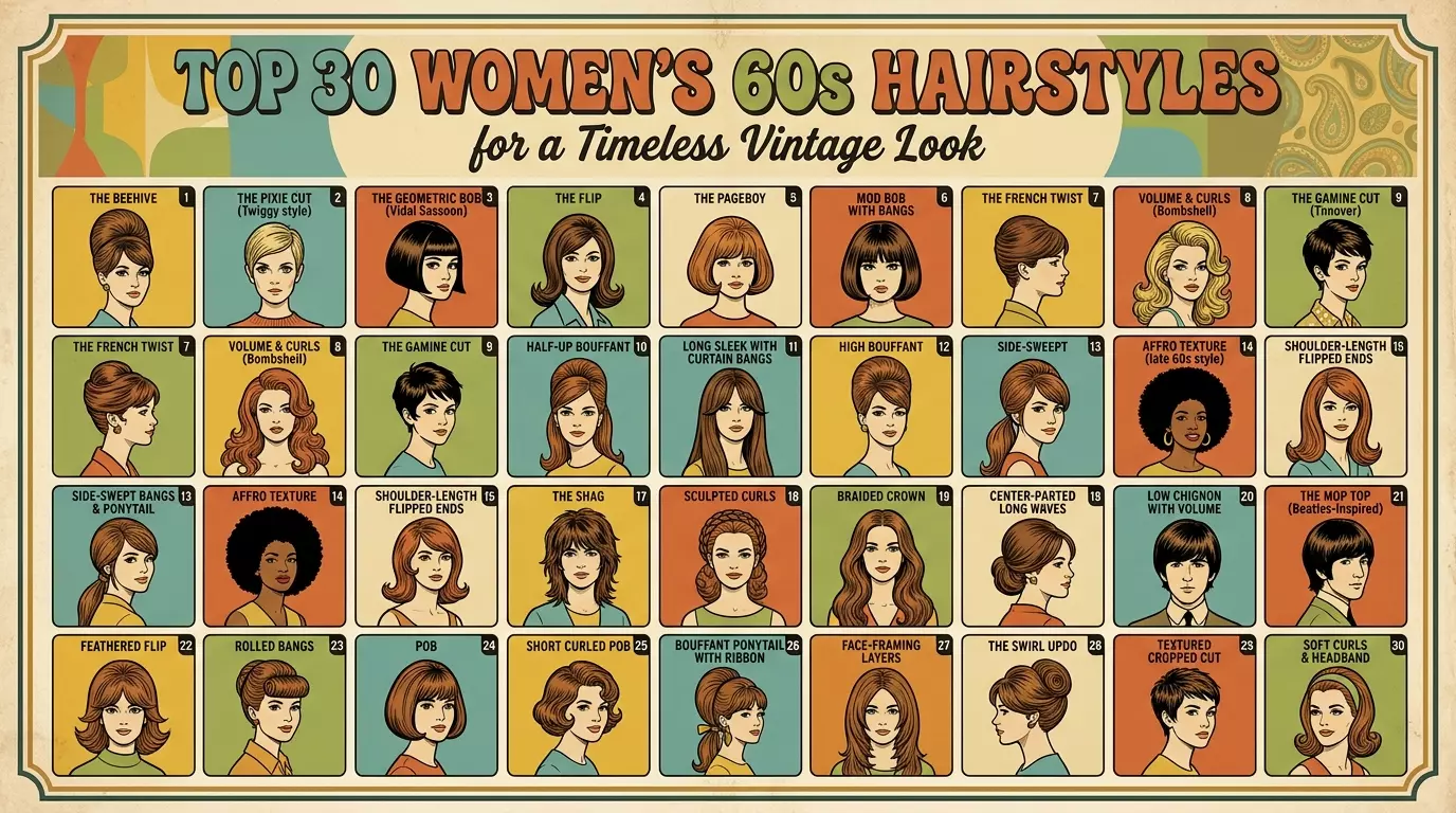 Top 30 Women's 60s Hairstyles for a Timeless Vintage Look