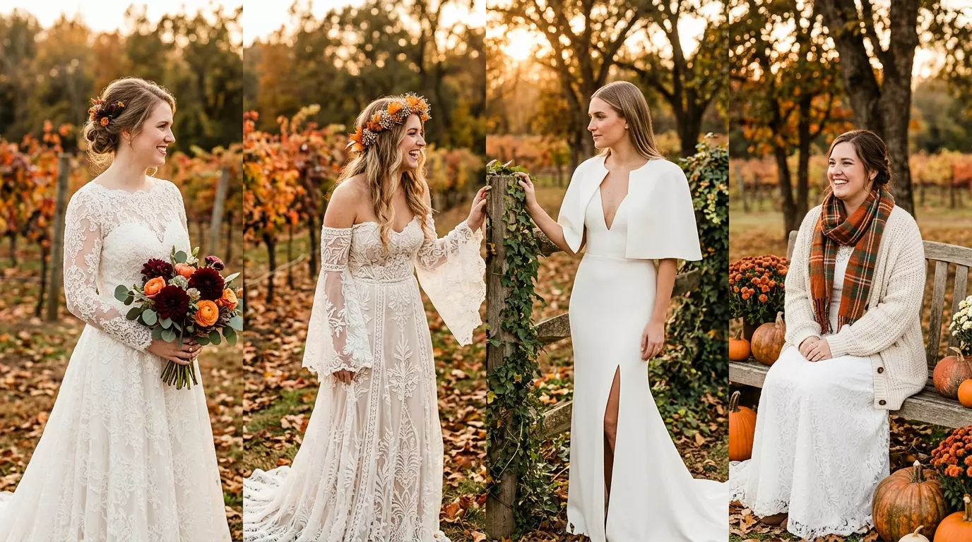 28 Beautiful Fall Wedding Dresses for Every Wedding Style and Budget