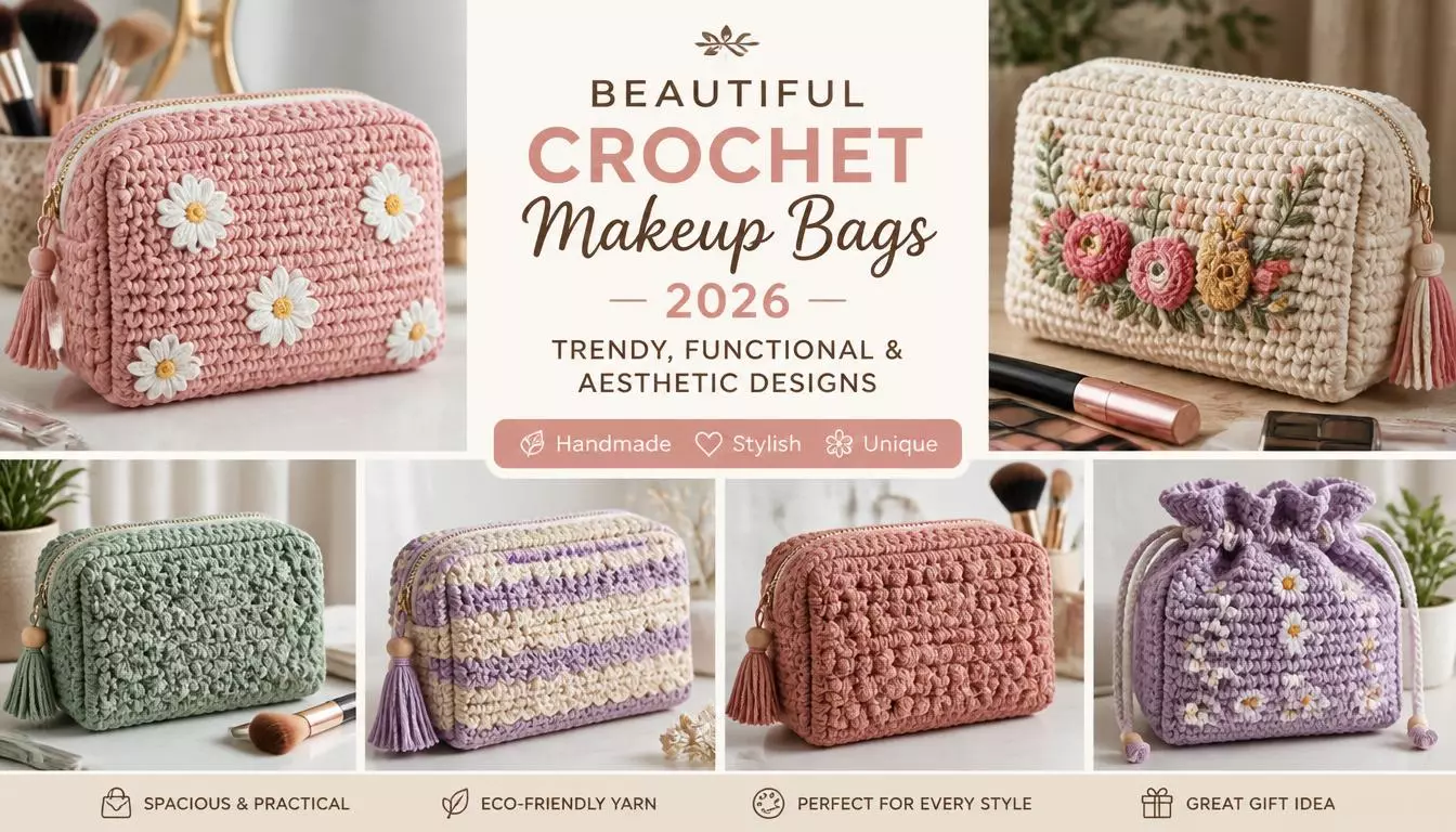 25+ Beautiful Crochet Makeup Bags 2026: Trendy Functional & Aesthetic Designs