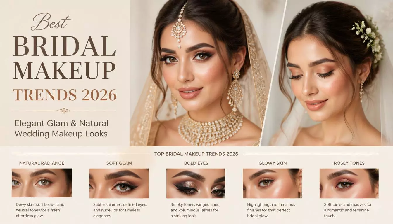 20 Best Bridal Makeup Trends 2026: Elegant Glam & Natural Wedding Makeup Looks
