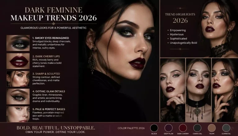 Top 20 Dark Feminine Makeup Trends 2026: Glamorous Looks for a Powerful Aesthetic