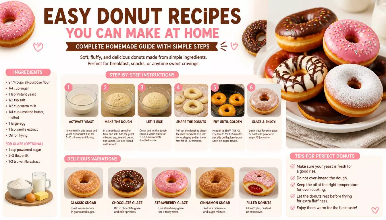 Top 10 Easy Donut Recipes You Can Make at Home: Complete Homemade Guide with Simple Steps