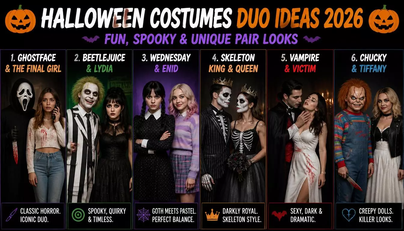25 Halloween Costumes Duo Ideas 2026: Fun Spooky & Unique Pair Looks