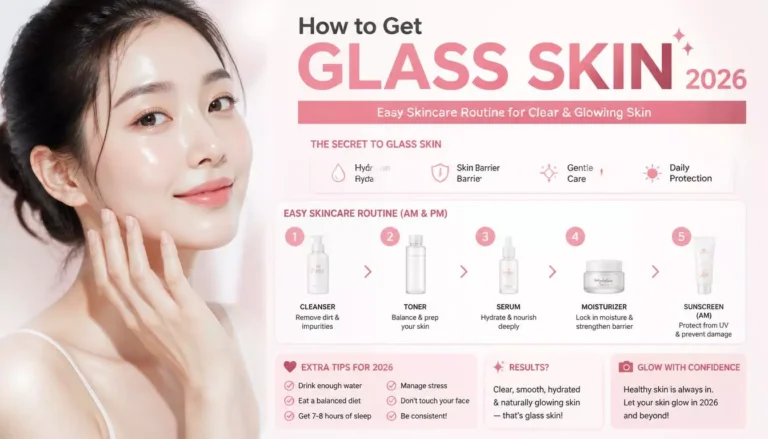 How to Get Glass Skin 2026: Easy Skincare Routine for Clear & Glowing Skin