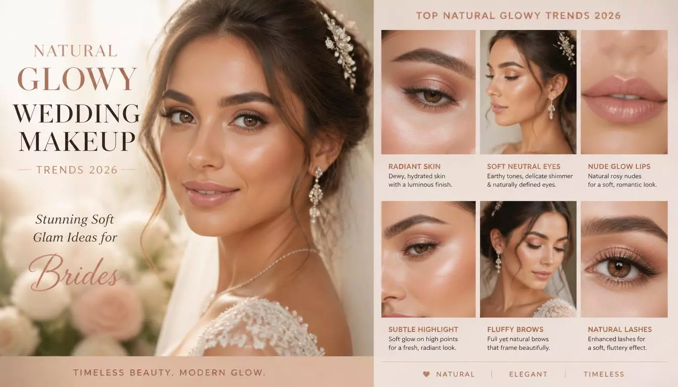 Natural Glowy Wedding Makeup Trends 2026: Stunning Soft Glam Ideas for Brides