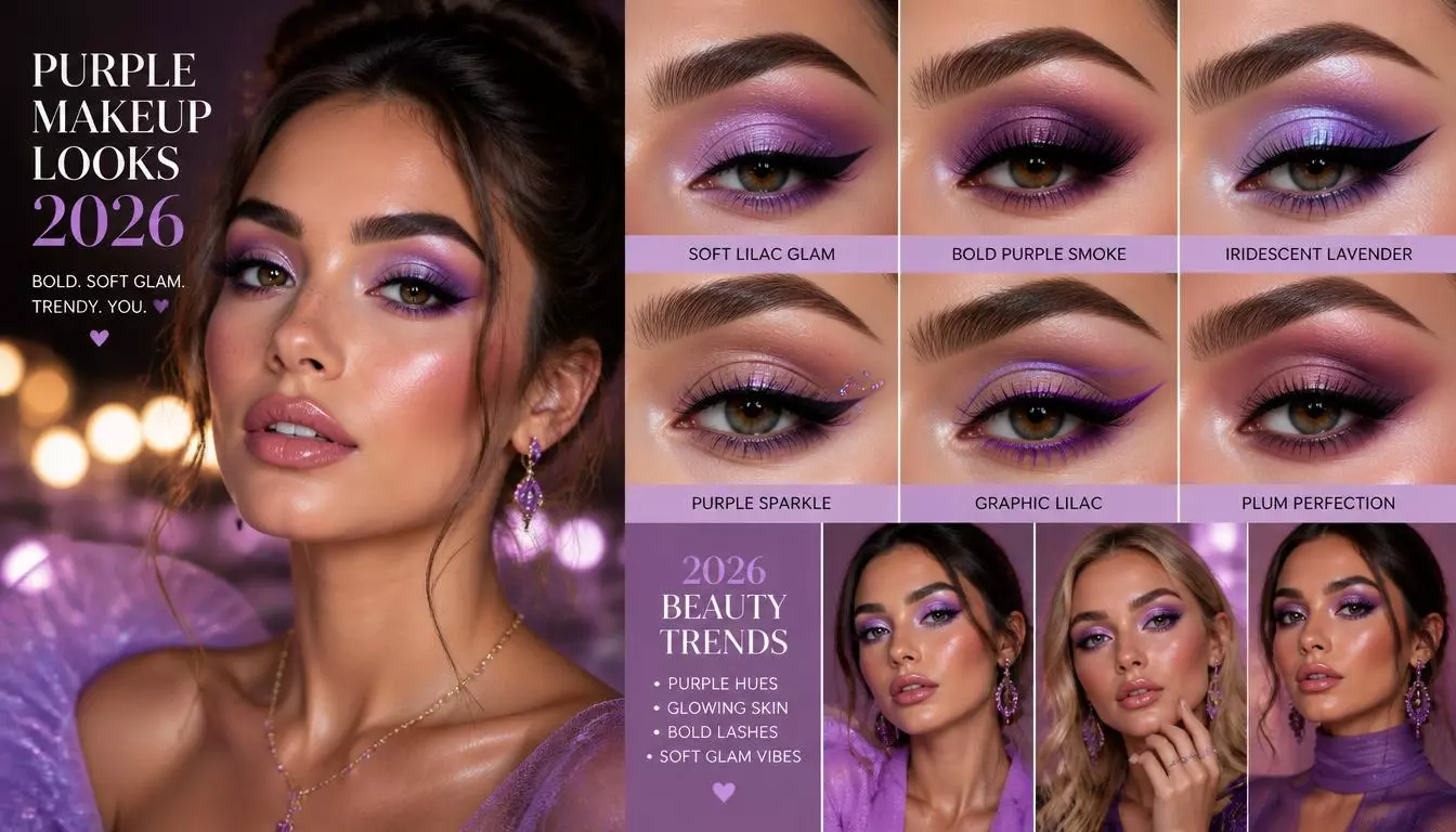 35+ Purple Makeup Looks 2026: Bold Soft Glam & Trendy Beauty Ideas