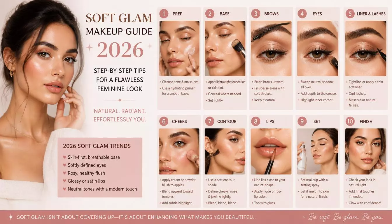 Soft Glam Makeup Guide 2026: Step-by-Step Tips for a Flawless Feminine Look
