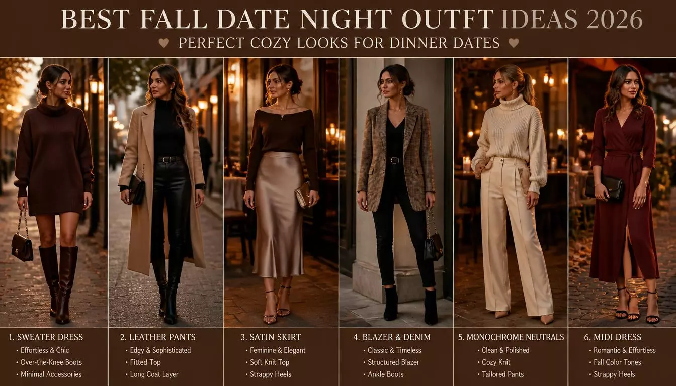 18+ Best Fall Date Night Outfit Ideas 2026: Perfect Cozy Looks for Dinner Dates 