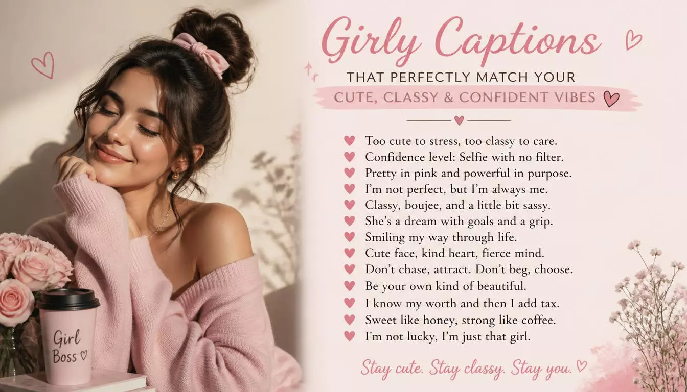 300+ Girly Captions That Perfectly Match Your Cute Classy & Confident Vibes 