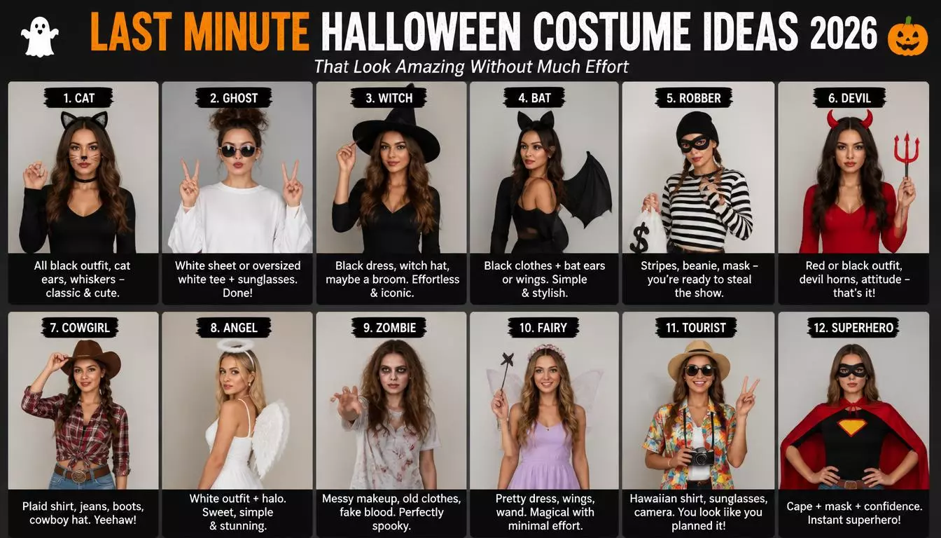 20 Last Minute Halloween Costume Ideas 2026 That Look Amazing Without Much Effort
