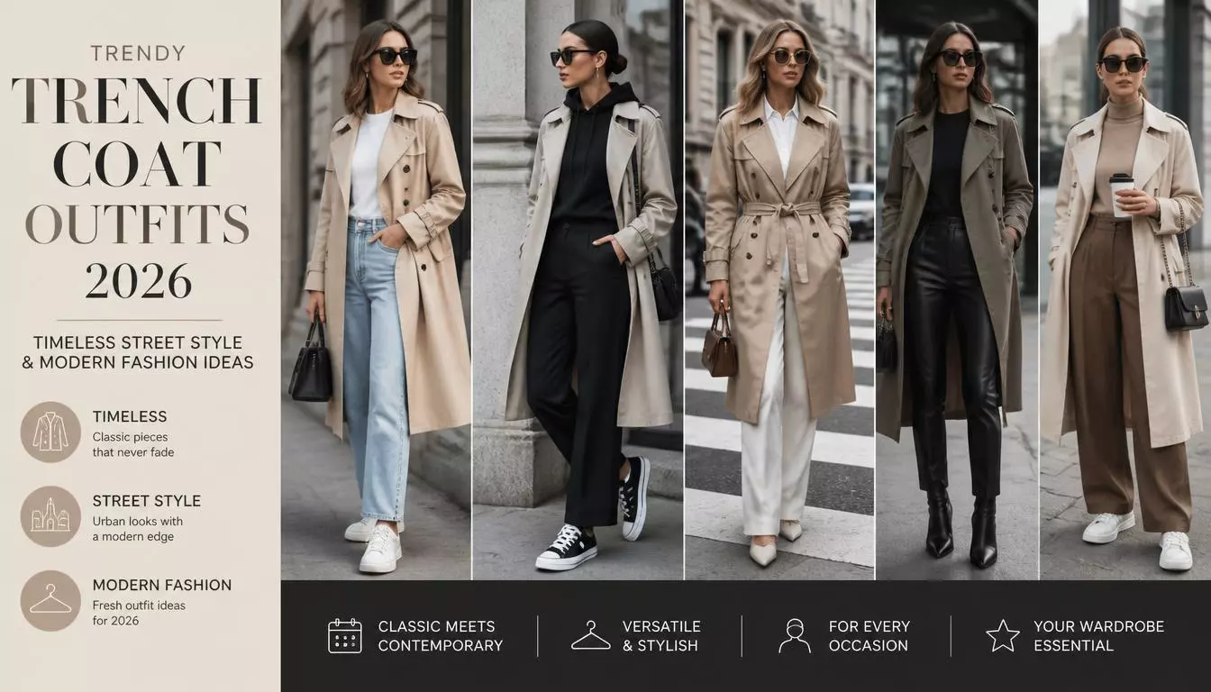Trendy Trench Coat Outfits 2026: Timeless Street Style & Modern Fashion Ideas 